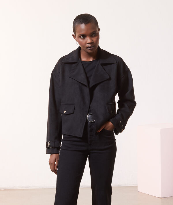 Biker jacket in a suede look Biker jacket in a suede look