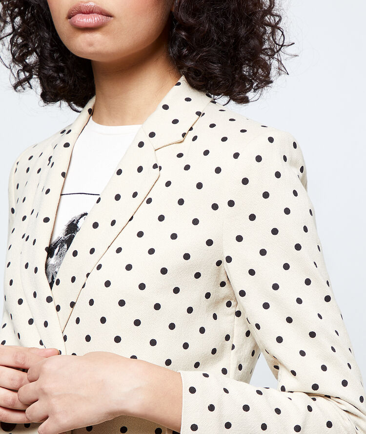 Polka dot blazer ecru.