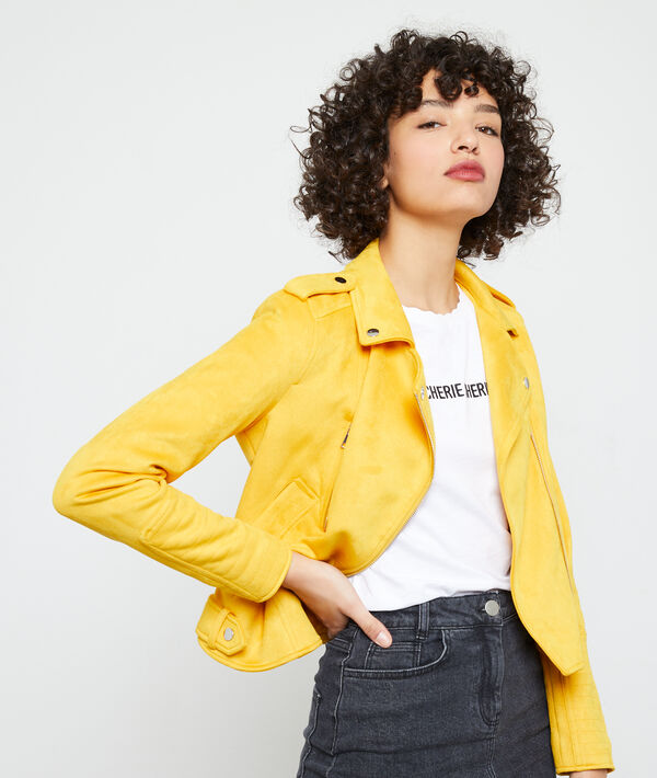Biker jacket in suede effect Biker jacket in suede effect