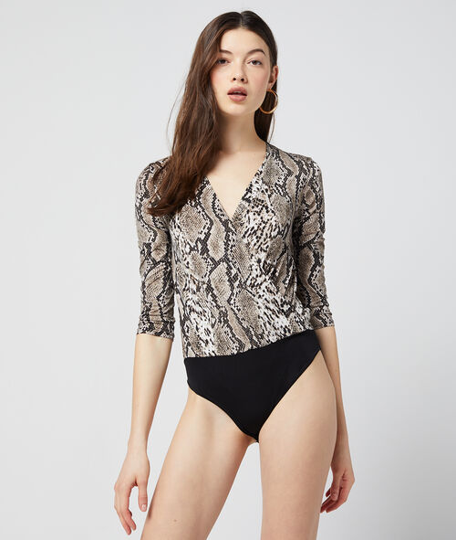 Snake print crossover body Snake print crossover body