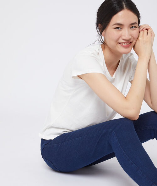 Crew neck cotton t-shirt  off-white.