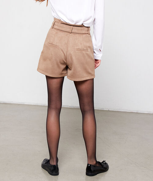 High waist shorts in suede effect High waist shorts in suede effect