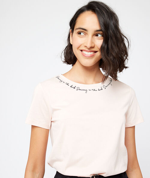 T-shirt in 'dancing in the dark' embroidery nude.