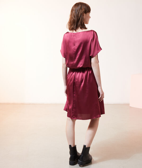 Robe midi satinée 2 en 1 - brassière intégrée Robe midi satinée 2 en 1 - brassière intégrée