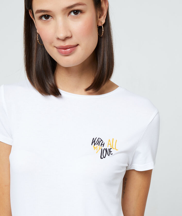 "with all my love" broderie t-shirt off white.