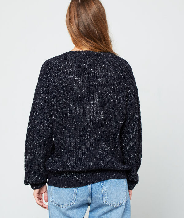 Metallic thread jumper in a maxi knit Metallic thread jumper in a maxi knit