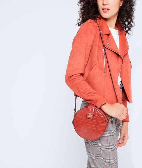 Round shaped bag in croc effect Round shaped bag in croc effect