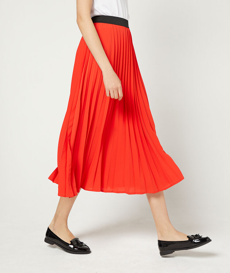 Pleated maxi skirt geranium.