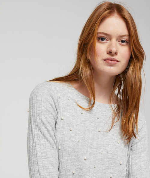 Ribbed T-shirt in pearls Ribbed T-shirt in pearls