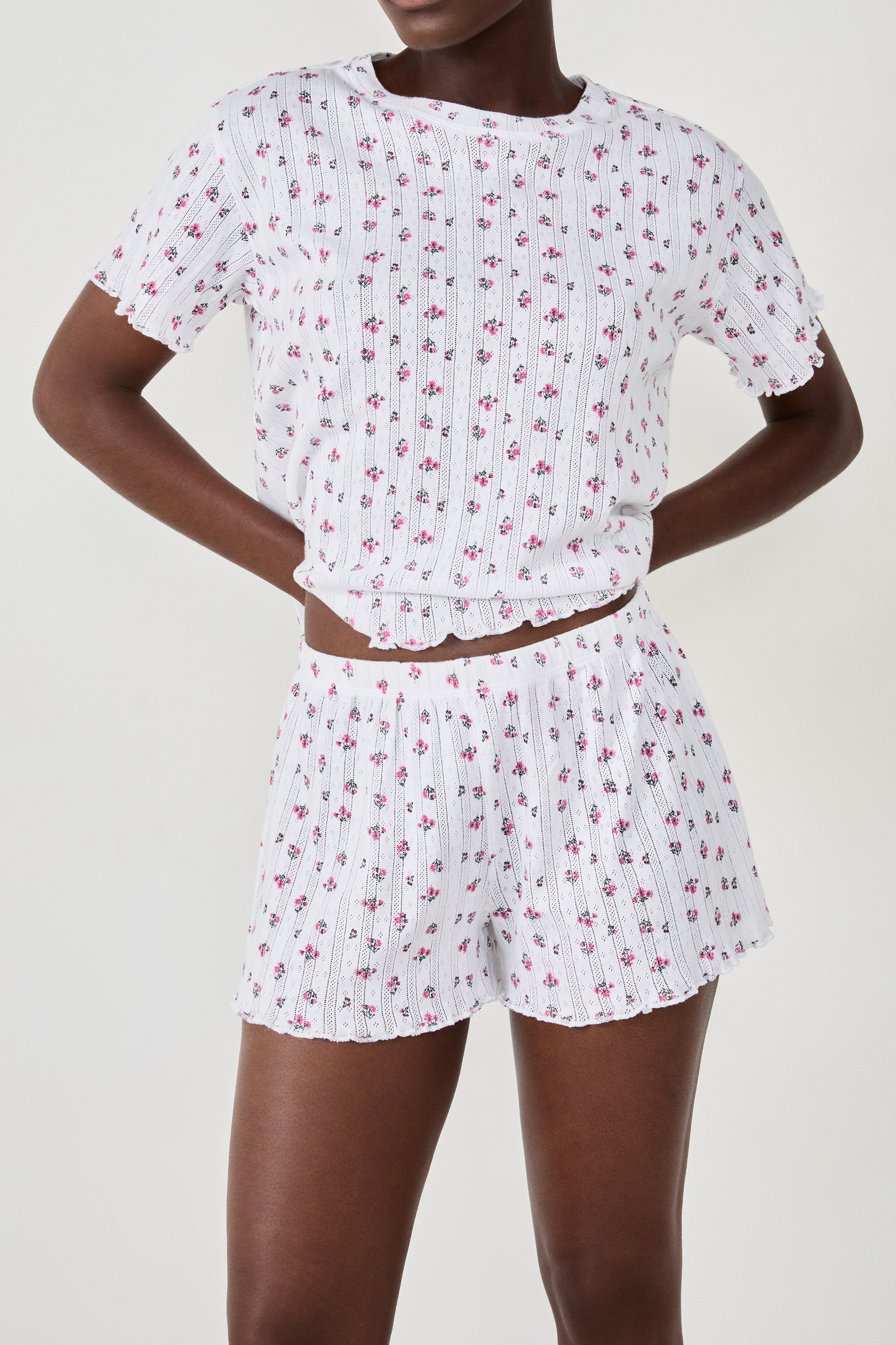 Pyjamam Shorts Pyjama shorts with floral pattern - SERENY - ECRU - ETAM