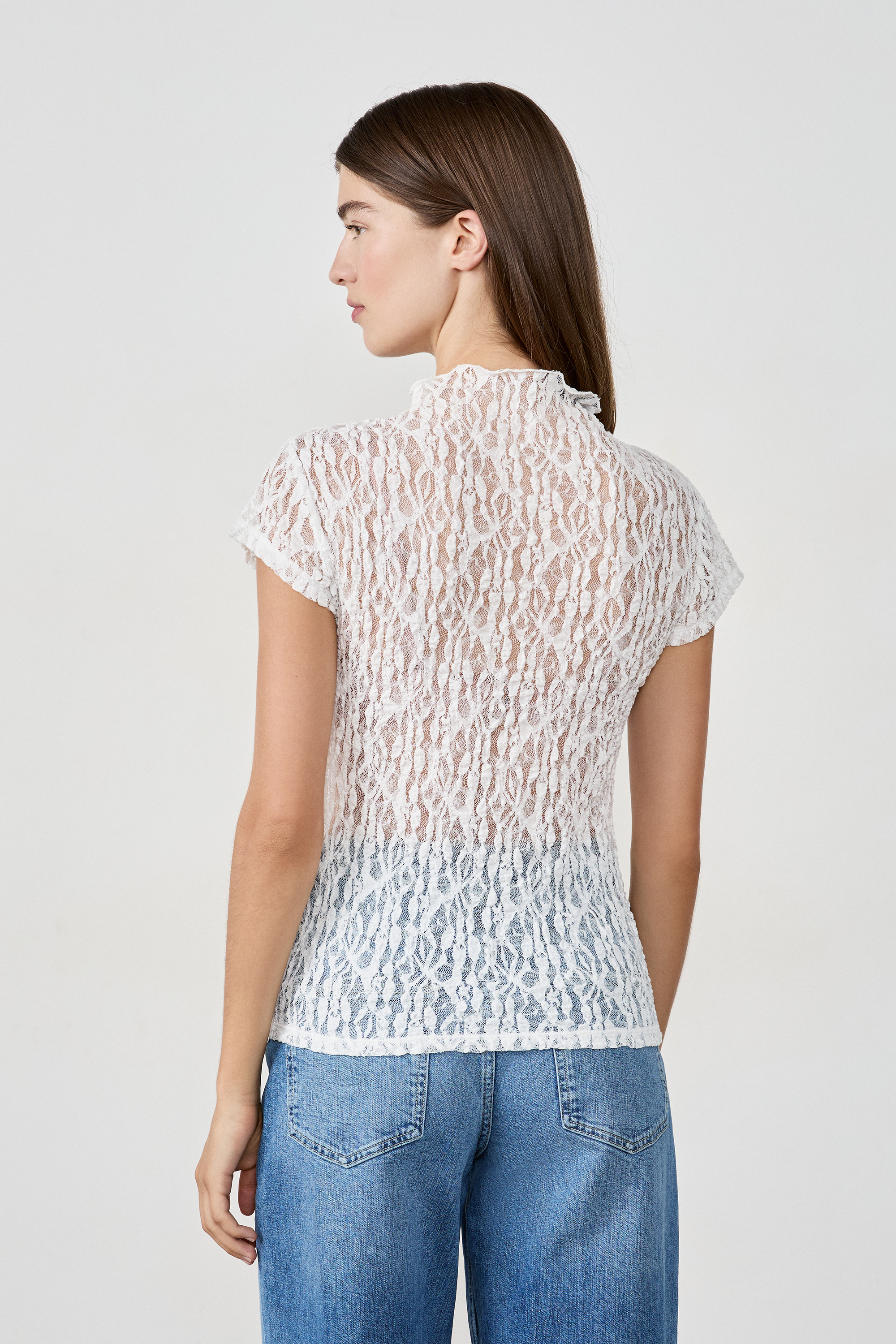 トップス CFT. pattern sheer loose tops/Virtue Knitted top with a zig-zag pattern - Cream | SCAYLE