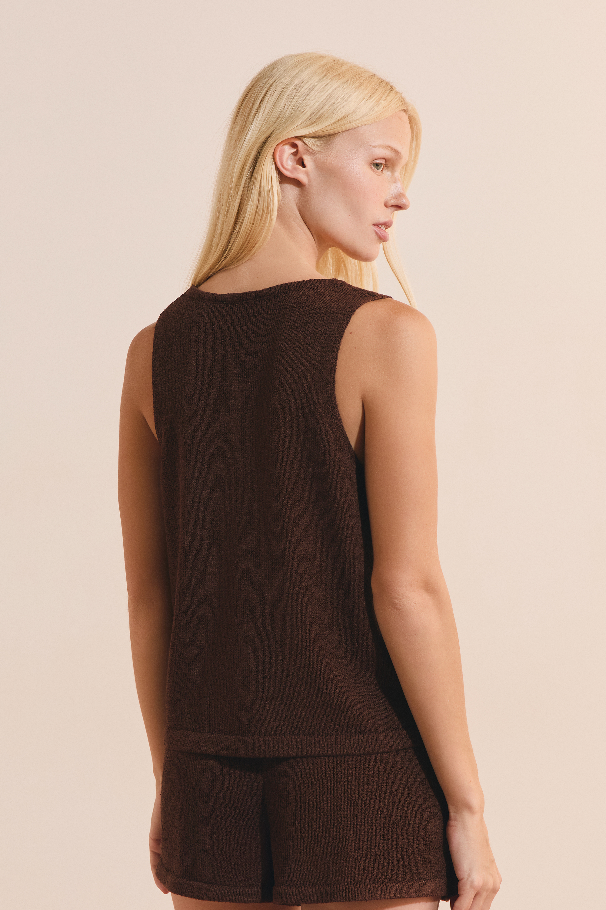 Tie-Front Tank Top - ASSIA - TAUPE - ETAM Tie-Front Tank Top - ASSIA - TAUPE - ETAM