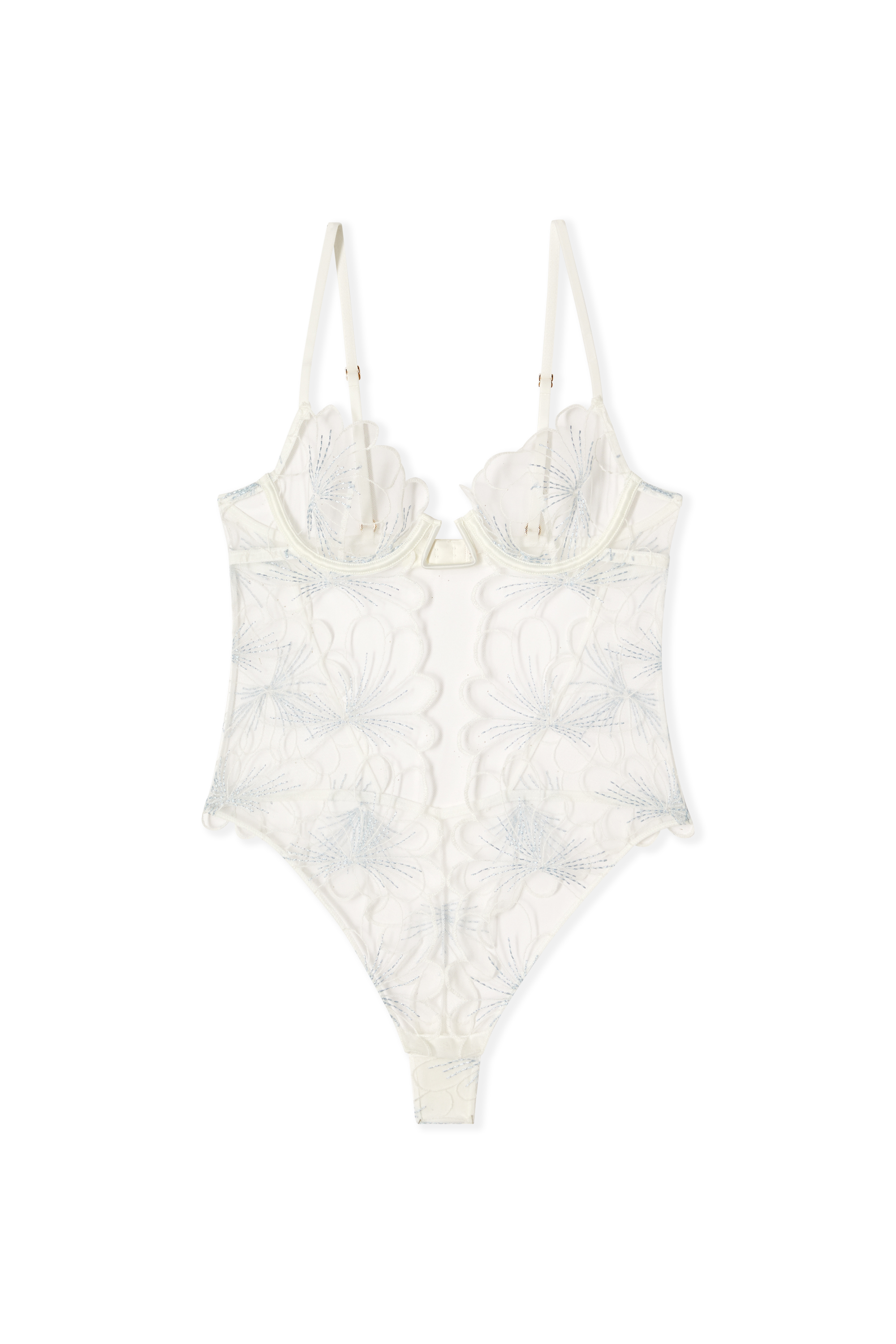 Embroidered Bodysuit - CAMELIA - BLANC - ETAM