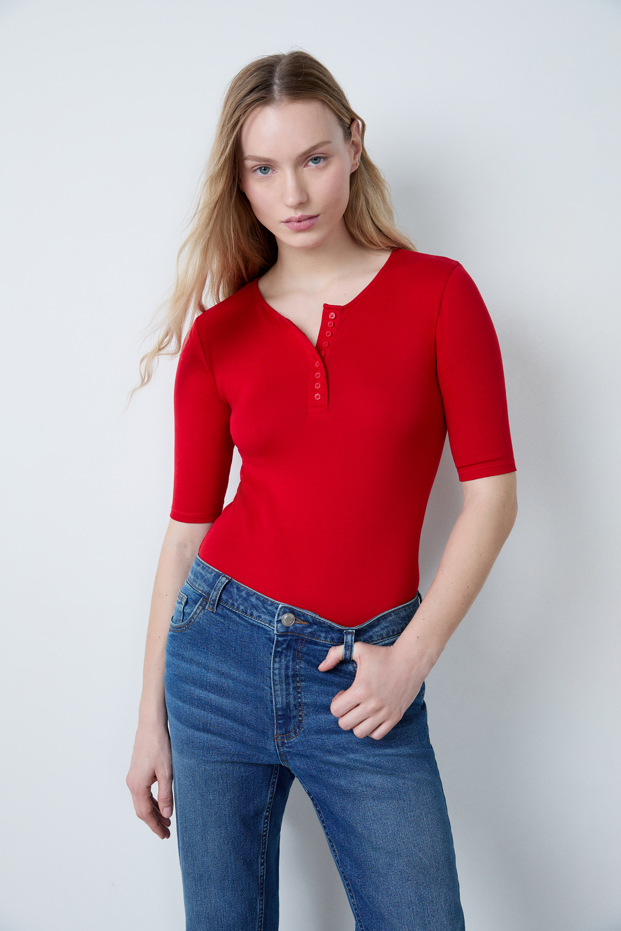 Button Detail Collar Bodysuit