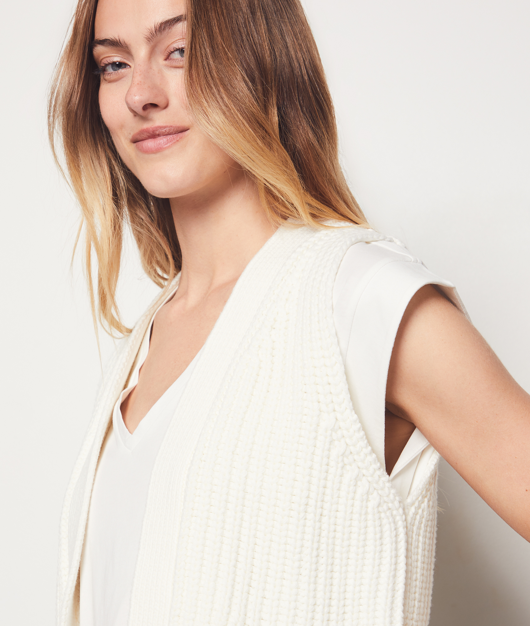 Sleeveless Cardigan - FOFO - ECRU - ETAM