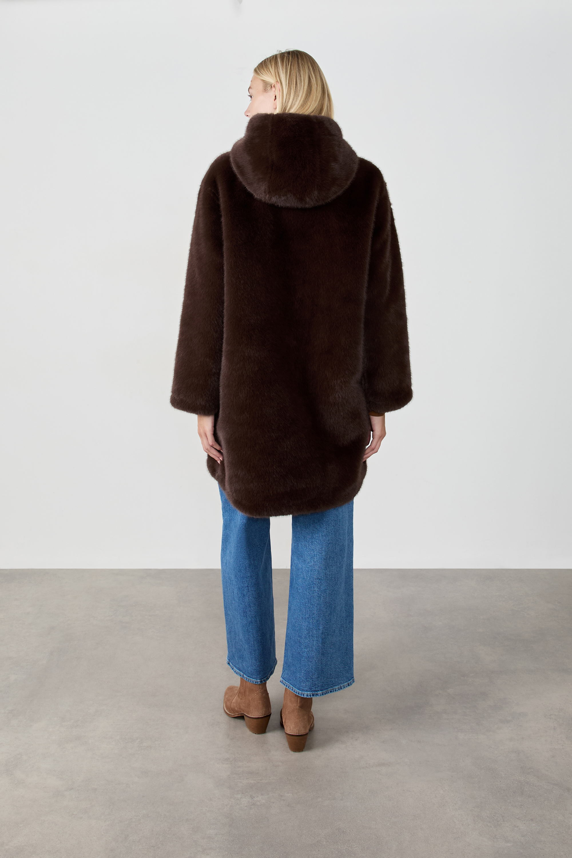 Long Faux Fur Coat - FERRER - CHOCOLAT - ETAM