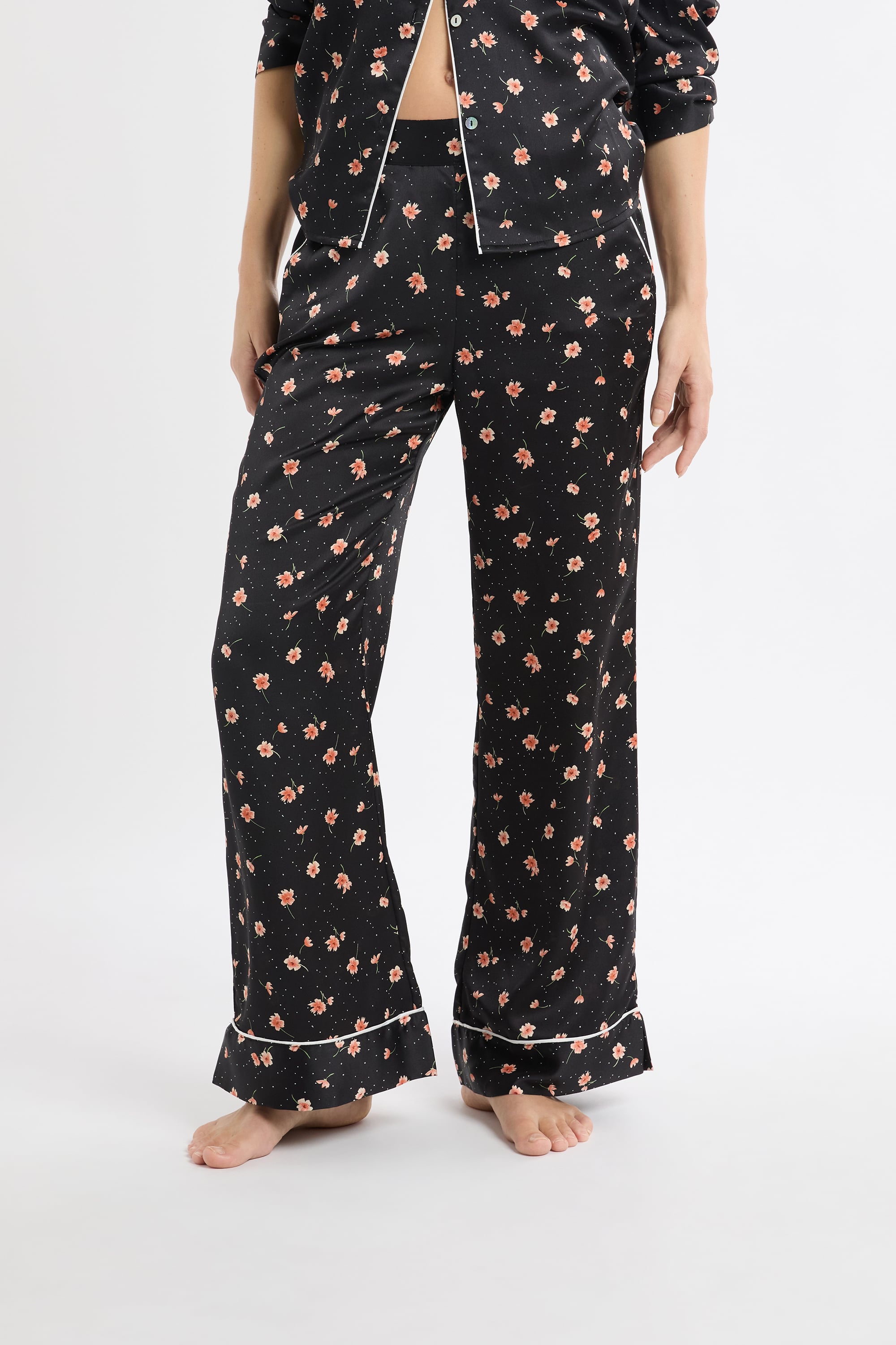 Floral Print Satin Pyjama Trousers - MEDRA - MULTICOLORE - ETAM